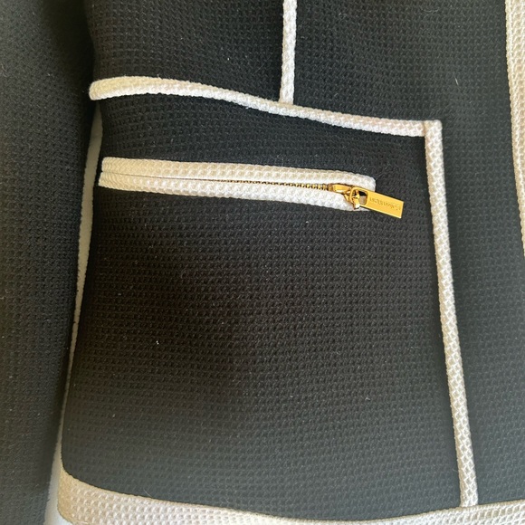Calvin Klein Black and White Jacket with gold zippers size 2 - only worn once - Picture 4 of 5